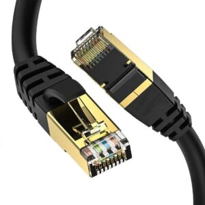 2M Black Colour Cat8 Ethernet Network Cable 40Gbps Lan Patch Cord SSPT Gigabit